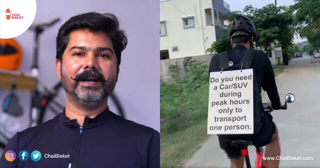 To Reduce Pollution: How This Hyderabad IT Employee Cycles 44 km Daily To Go To Office For His Son