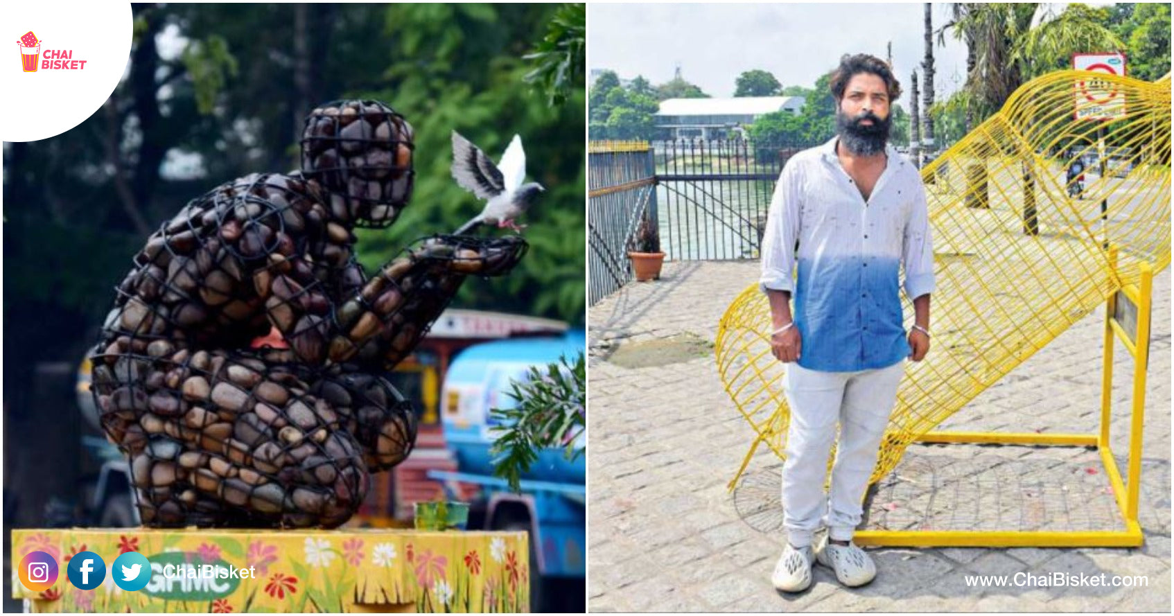 Meet Santhosh Buddhi, The Man Who Is Beautifying The Streets Of Hyderabad With His Unique Art