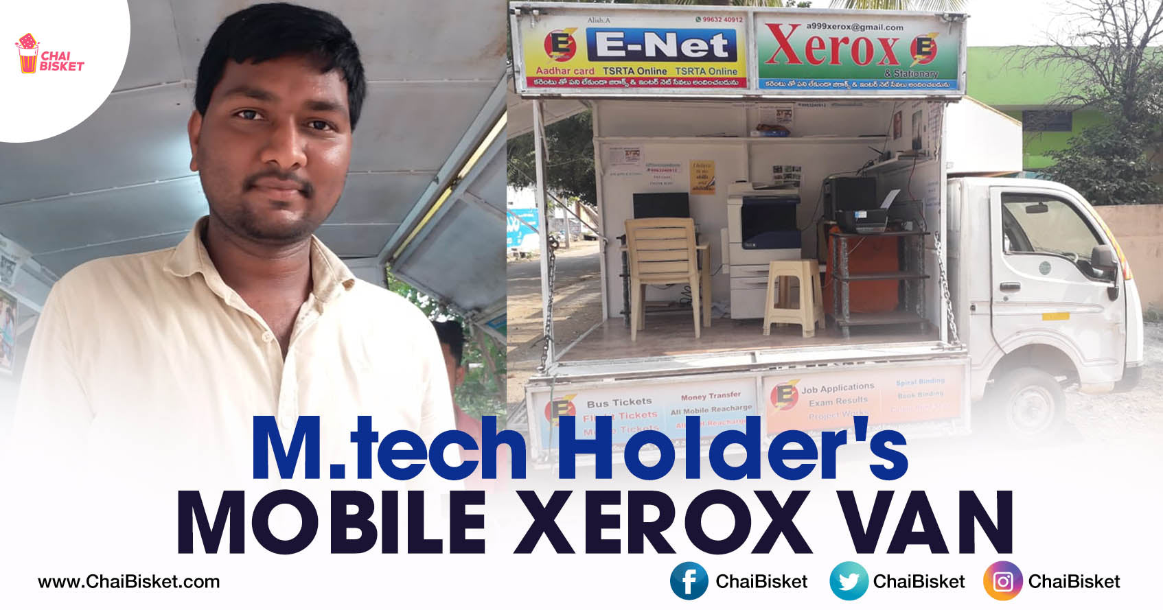 Meet The MTech Graduate, Who's Running A Xerox Shop On Wheels & Helping People With Employment