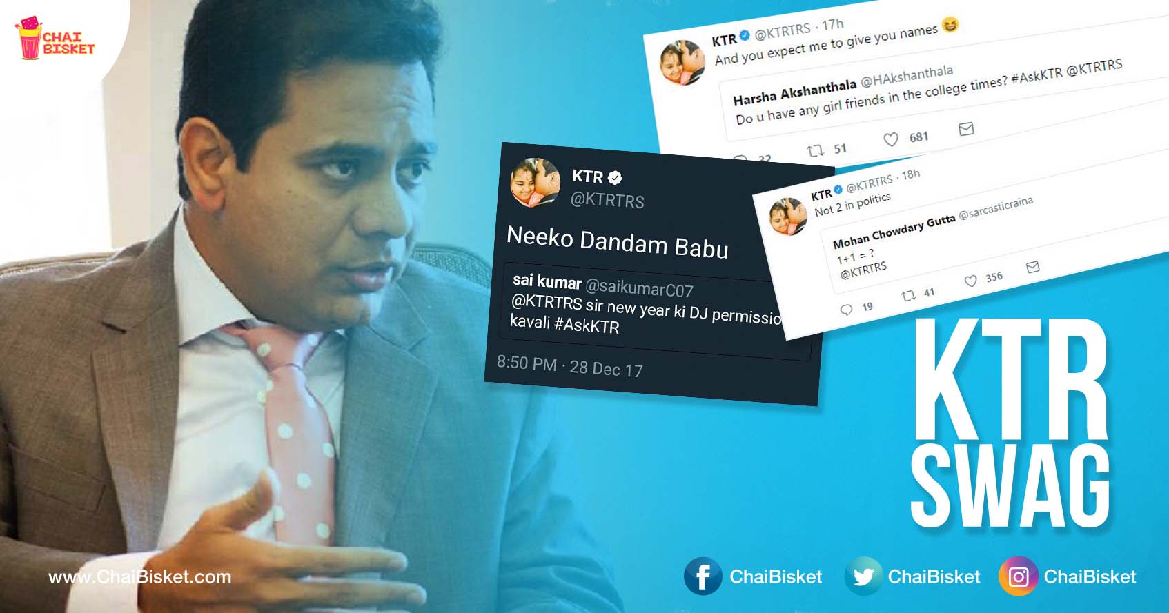 Ktr Owned Twitter Q A Session Askktr With His Witty Replies And Here Are The Best Ones Chai Bisket